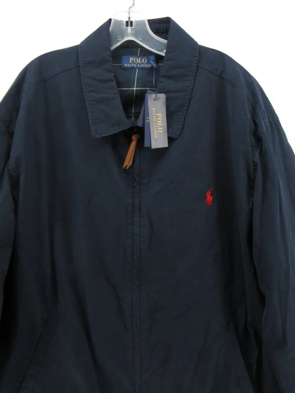 Polo Ralph Lauren Jacket 2XB Big Navy Bi Swing Coat Bomber Red Pony